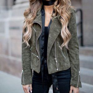 VICI - Olive green faux suede moto jacket